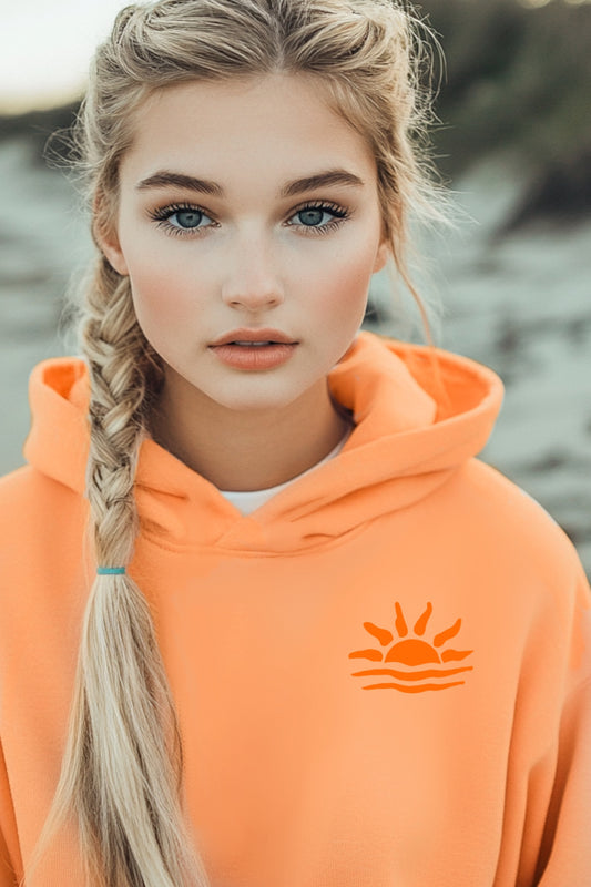 When The Sun Sets the Stars Shine Hoodie in Orange