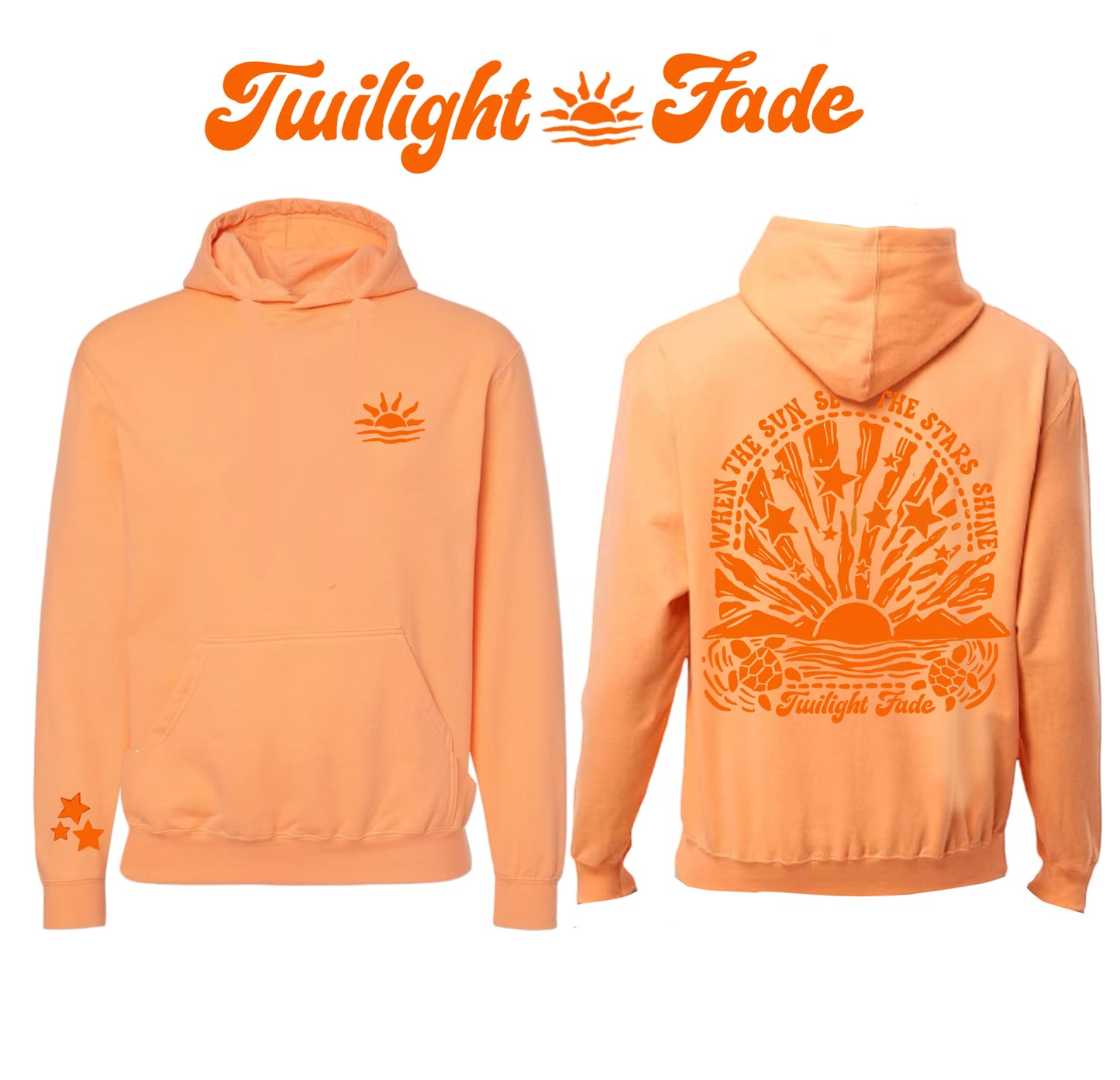 When The Sun Sets the Stars Shine Hoodie in Orange