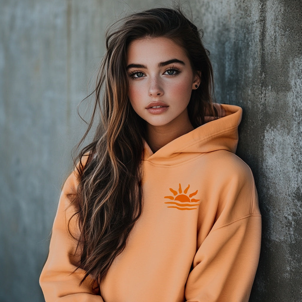 When The Sun Sets the Stars Shine Hoodie in Orange